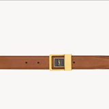 Cinto LA 66 em couro liso da Saint Laurent Marrom .