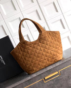 Saint Laurent Icare Maxi Tote Shopping Bag Camurça Caramelo Ferragem Dourada 58cm .