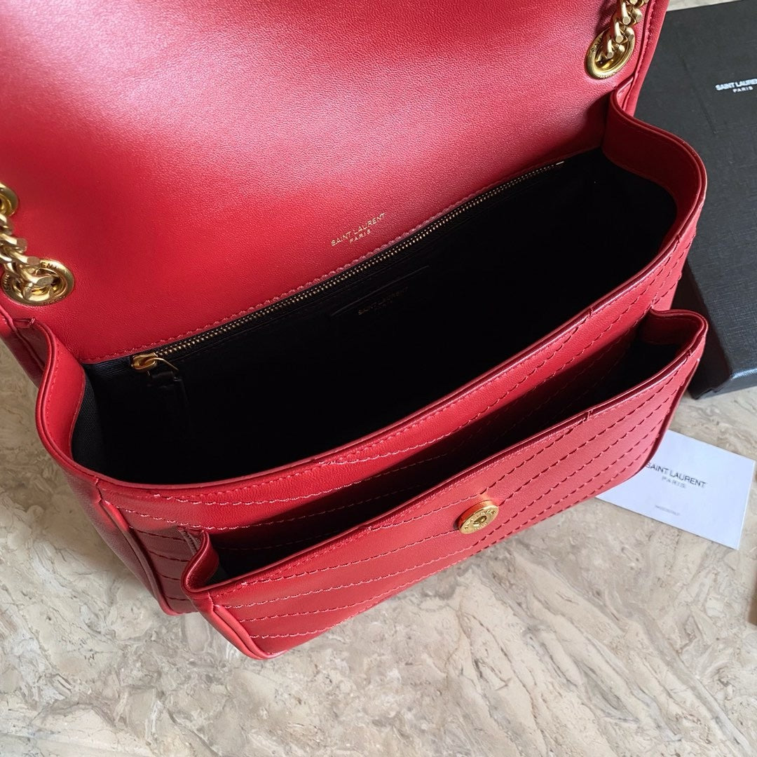 Saint Laurent NIKI baby Bag Red Ferragens Douradas