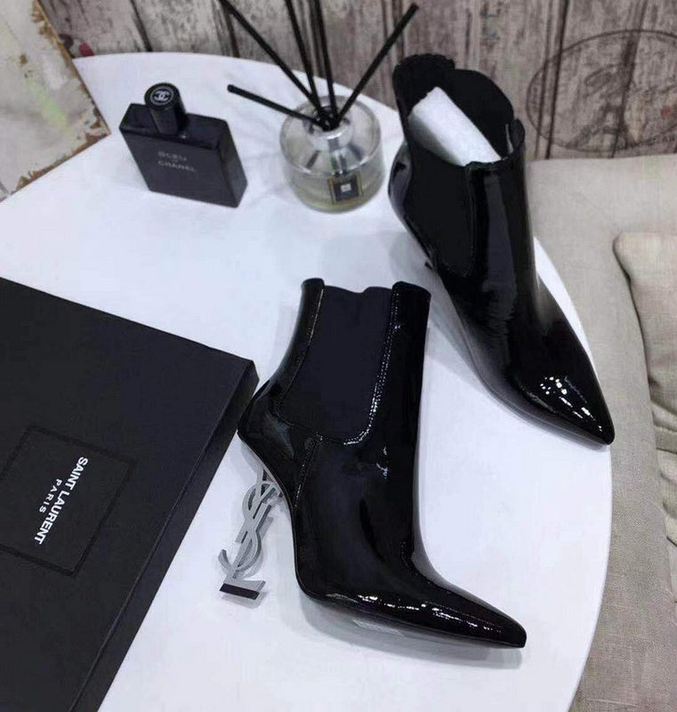 bota de cano curto Saint Laurent gray