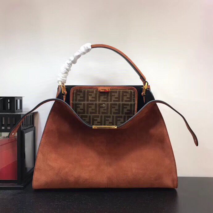 Fendi Peekaboo X-Lite Camurça Brown