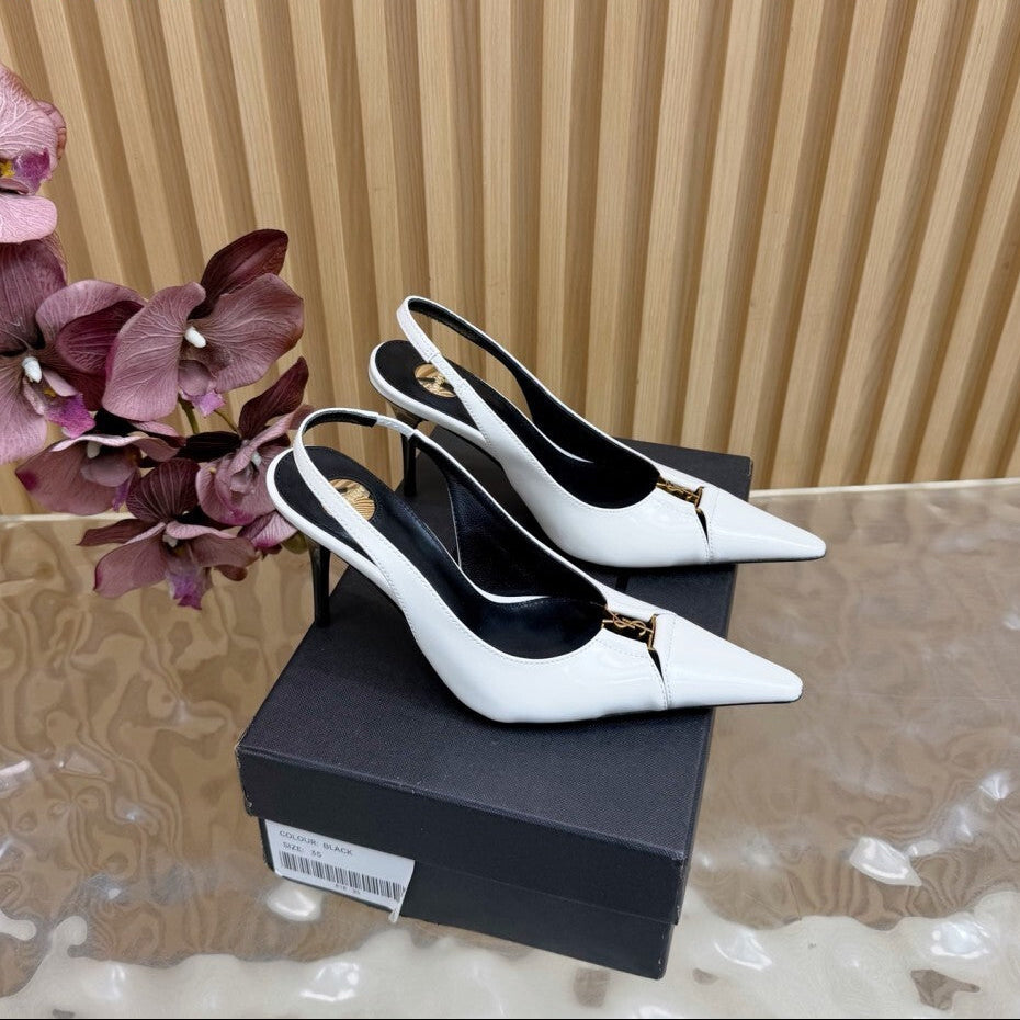 Scarpin Babylone Breteuil Saint Laurent White