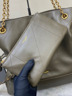 Saint Laurent Shopping Jamie 4.3 Quilted Bag army green Ferragens Douradas