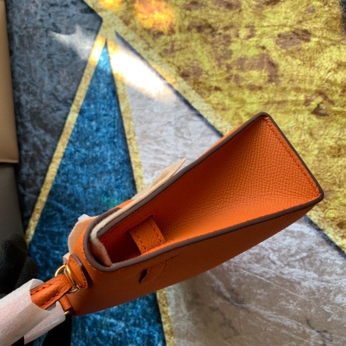 Bolsa Kelly Sellier Mini II  Etoupe Orange H  (tamanho 20) .
