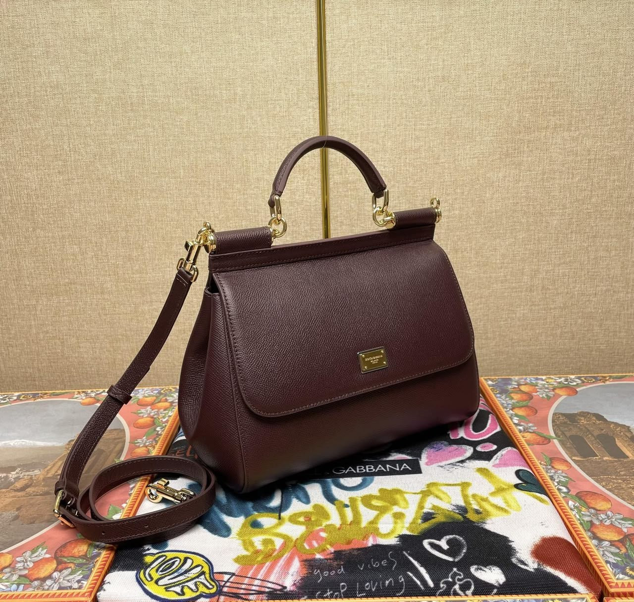Dolce & Gabbana Sicily Small Handbag Brown