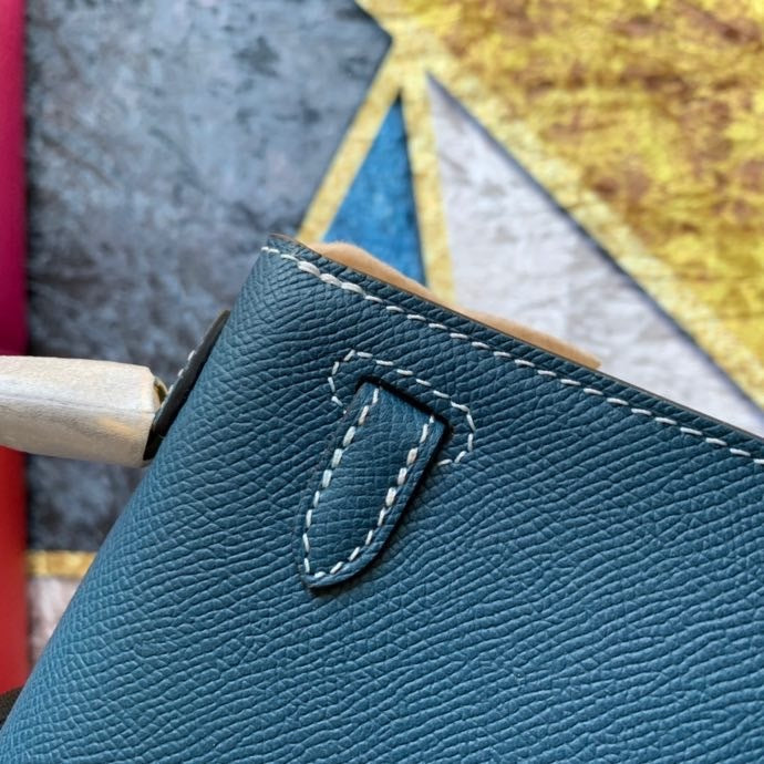 Bolsa Kelly Sellier Mini II Bleu Jean  (tamanho 20) .
