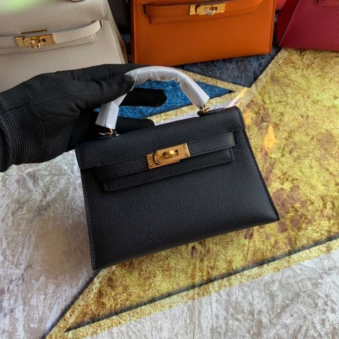 Bolsa Kelly Sellier Mini II Black (tamanho 20) .