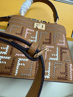 Fendi Peekaboo ISeeU FF Interlace Marrom