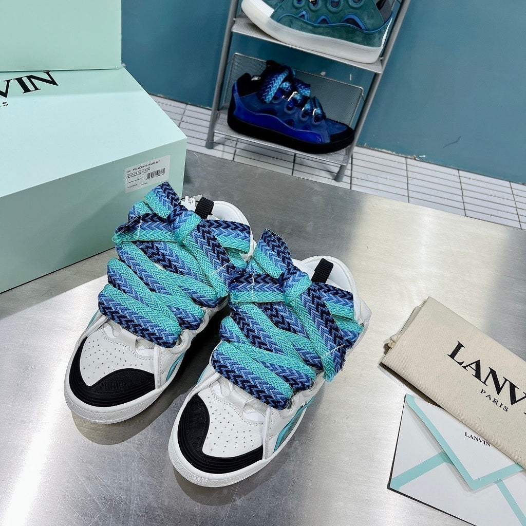 タ*サ様 LANVIN COLLECTION 22AW PARIS FISHIN Lanvin Curb Sneaker White Light Blue – Manfrim Store