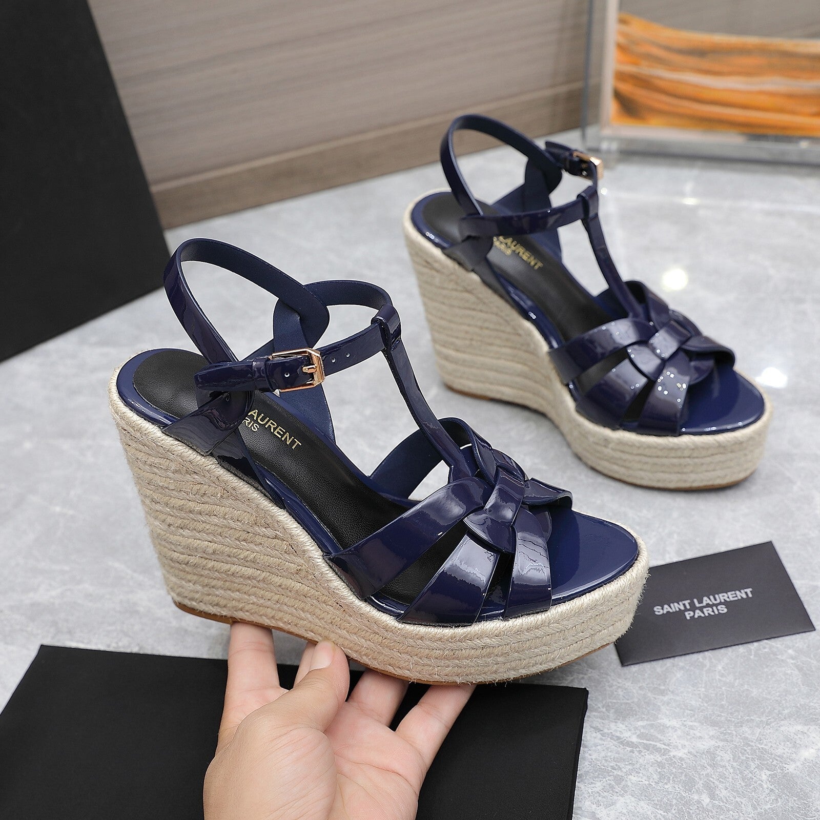 Saint Laurent Espadrille Tribute blue