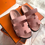 Hermes Chypre Sandal Rosé Calfskin Leather