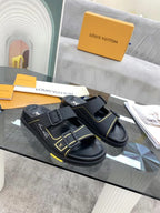 Sandália Louis Vuitton Trainer Mule Black / Yellow