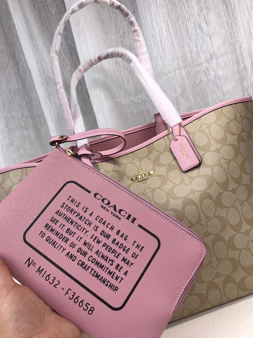 Coach City Tote Signature Canvas Khaki