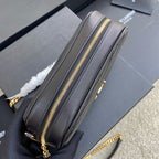 Saint Laurent Lou Camera Bag Black Ferragens Douradas