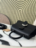 Delvaux Brillant Mini Leather Bag Black Ferragens Prata