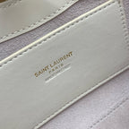 Saint Laurent Le 5 À 7 Top Handle Bag Off White Ferragens Douradas