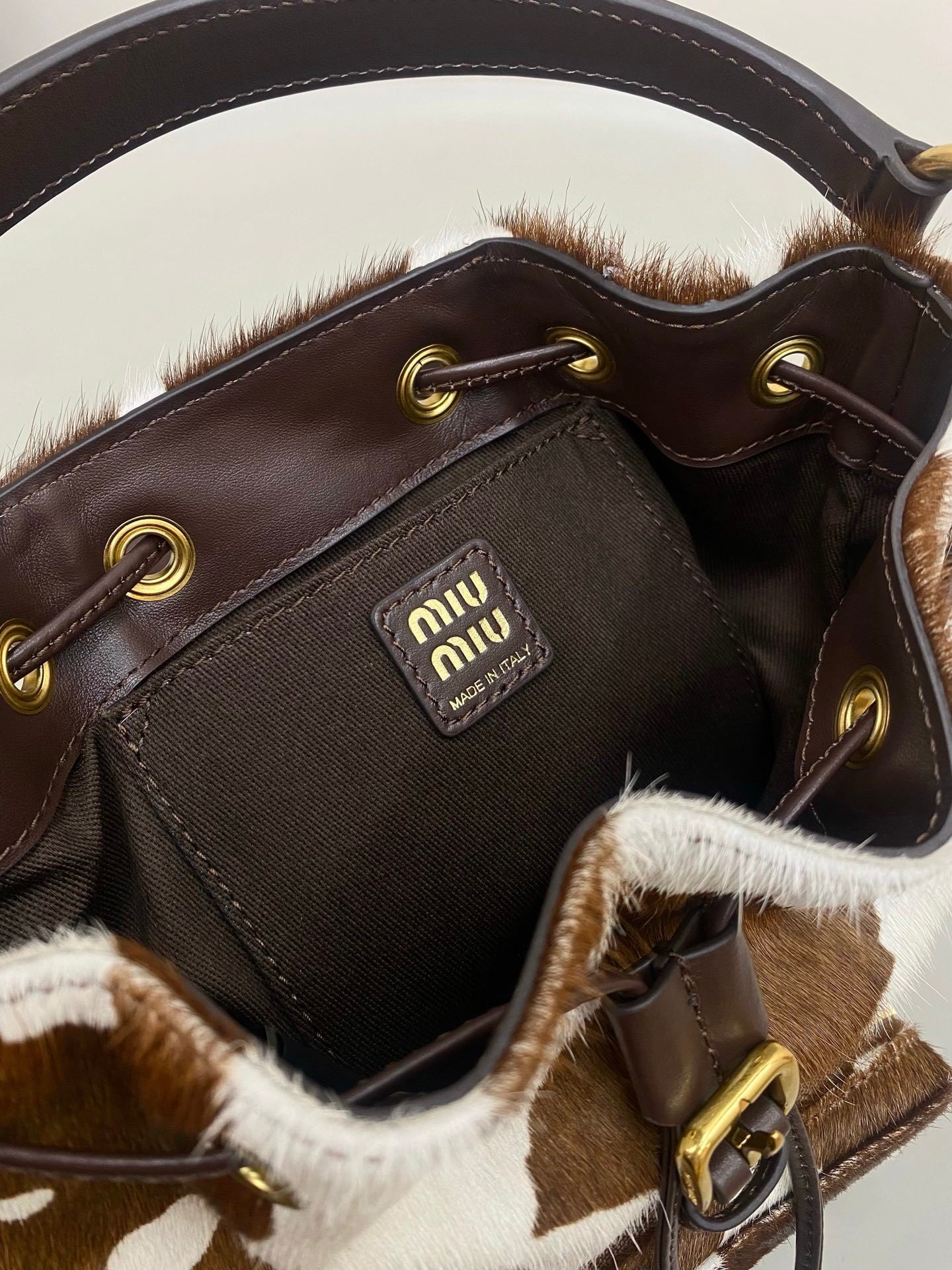 Miu Miu animal-print Backpack cow