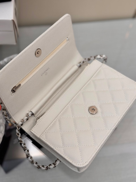 Bolsa Chanel CC Woc Lambskin White.