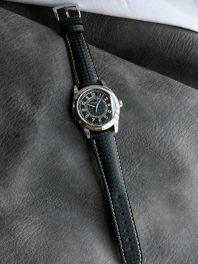 Patek Philippe Calatrava "Ebony" Black Dial with Sky-Blue Accents