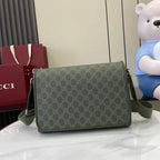 Gucci GG Monogram Messenger Bag Green
