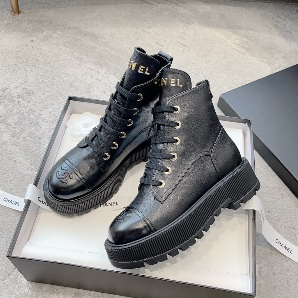 Chanel Combat Boot Black
