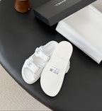 CHANEL Quilted Dad Sandal White.