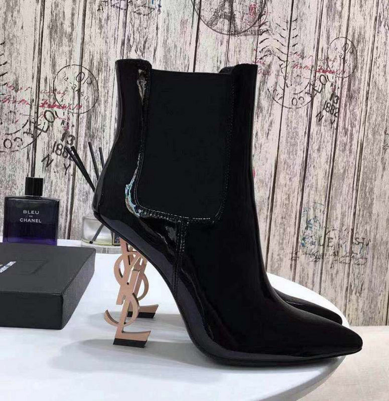 bota de cano curto Saint Laurent pink