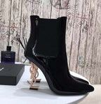 bota de cano curto Saint Laurent pink