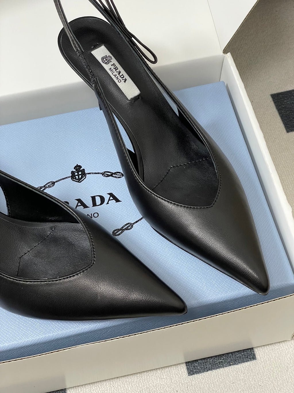 Prada  Slingback Pumps  Black Matte