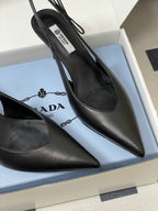 Prada  Slingback Pumps  Black Matte