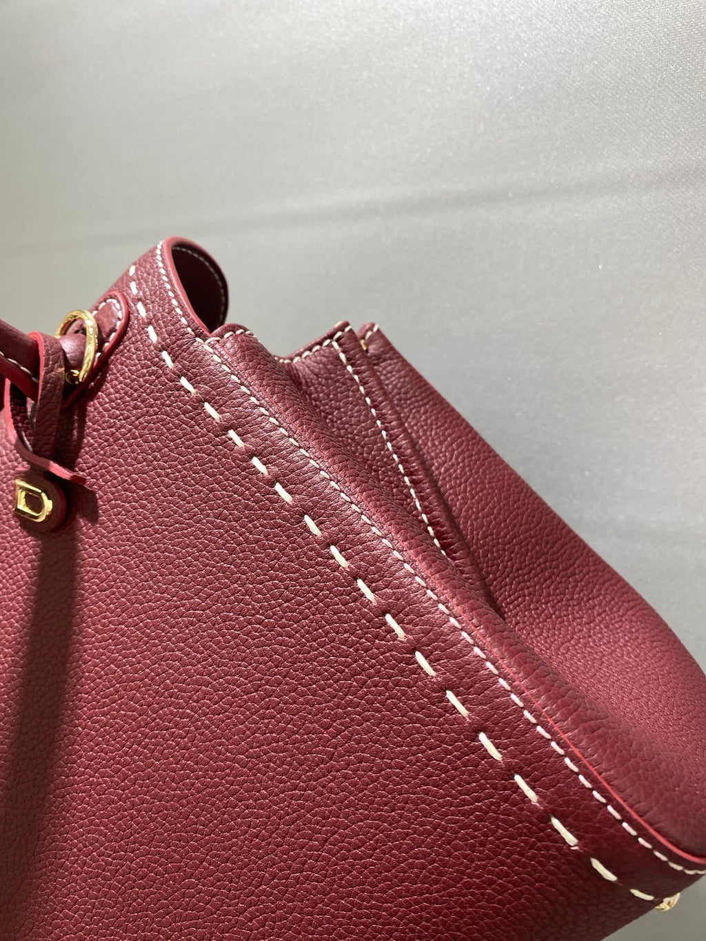 Delvaux Brillant Mini Leather Bag Bordô Ferragens Douradas