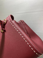 Delvaux Brillant Mini Leather Bag Bordô Ferragens Douradas