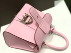 Delvaux Brillant Mini Leather Bag Pink Ferragens Prata