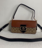 Coach Morgan Signature Shoulder Bag Marrom Caramelo