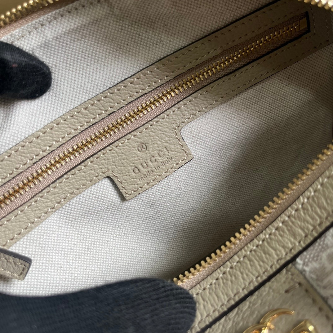 Gucci Ophidia Mini Boston Bag Off-White