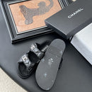 CHANEL Quilted Dad Sandal Silver