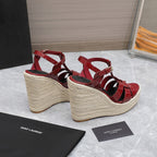 Saint Laurent Espadrille Tribute dark red