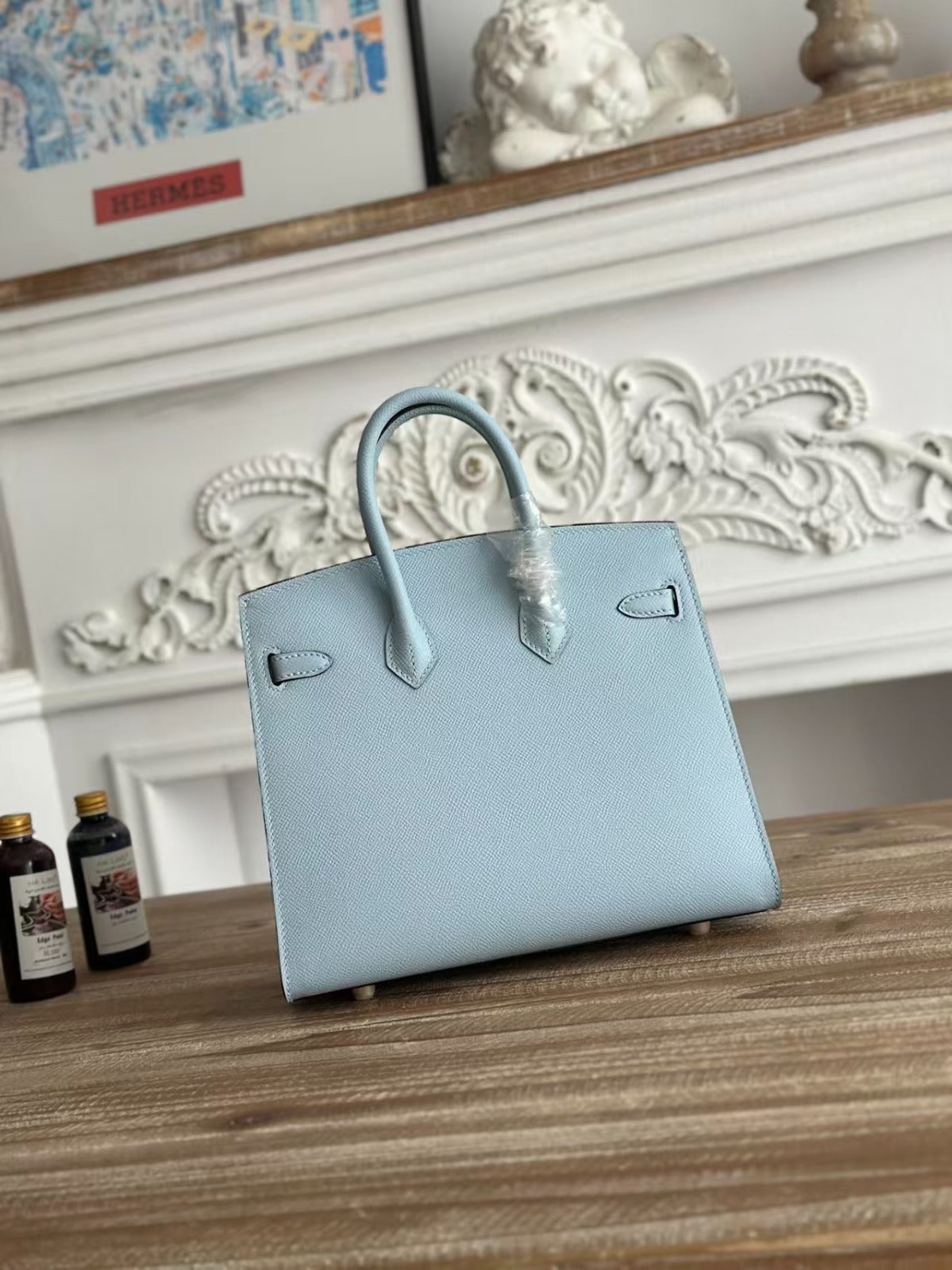 Hermès Birkin Bag Couro Blue Brume .