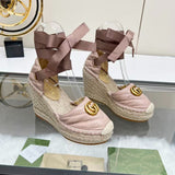 Gucci Marmont Espadrille Anabela Rosa