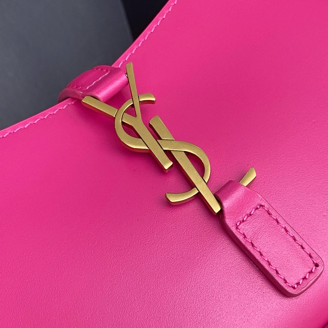 Saint Laurent Le 5 À 7 Top Handle Bag Pink Ferragens Douradas
