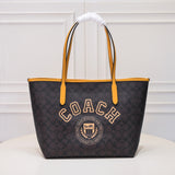 Coach City Tote Varsity Signature Canvas Brown / Yellow