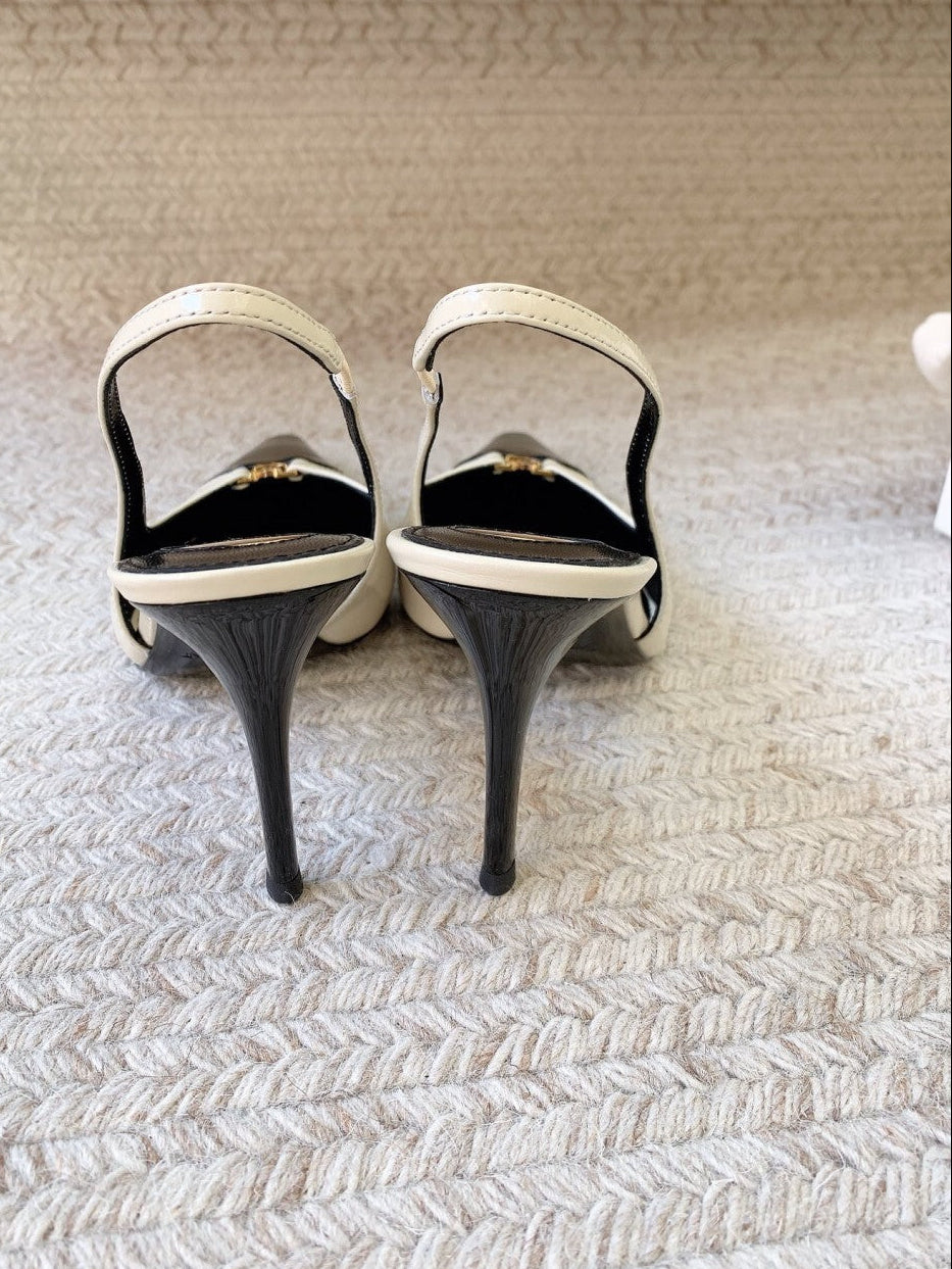 Saint Laurent Scarpin Slingback Babylone Breteuil Noir 90 mm