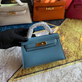 Bolsa Kelly Sellier Mini II Blue Jean (tamanho 20) .