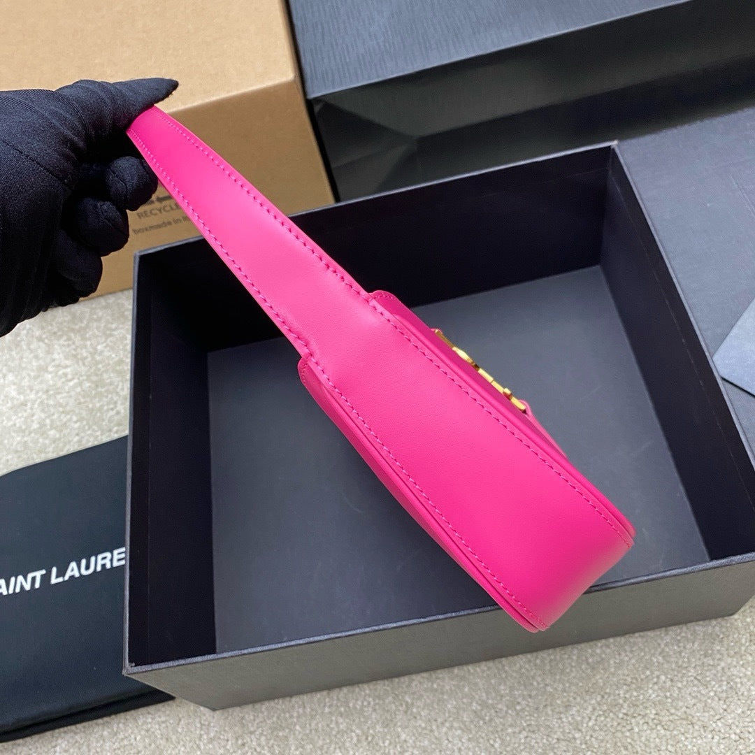 Saint Laurent Le 5 À 7 Top Handle Bag Pink Ferragens Douradas