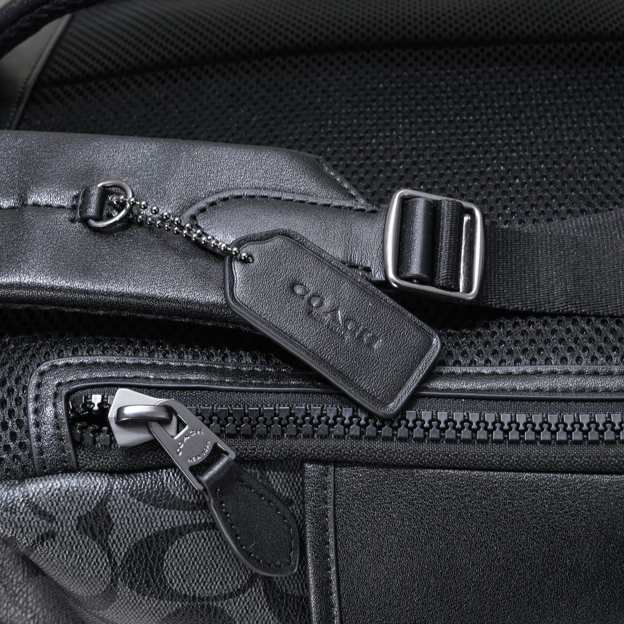 Coach Track Backpack Signature Canvas Black