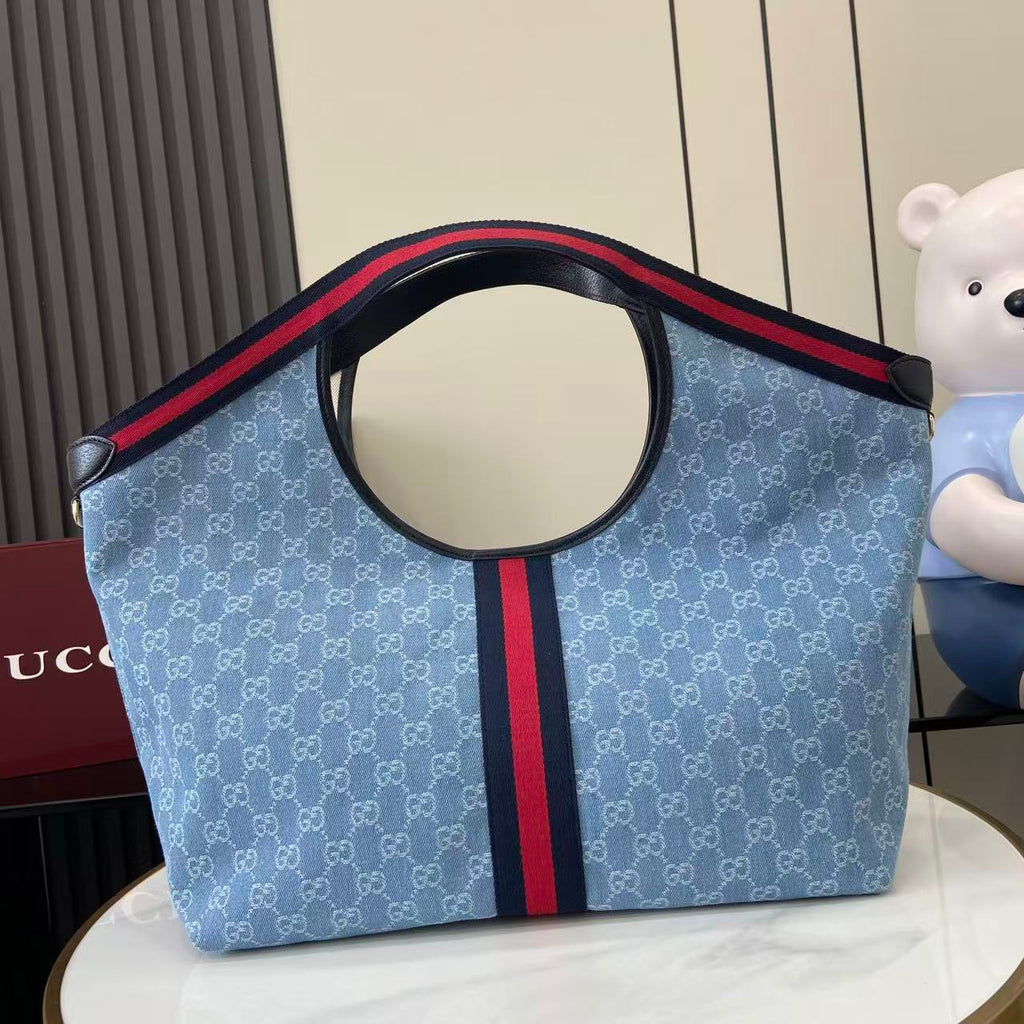 Gucci Giglio Large Tote Bag Blue
