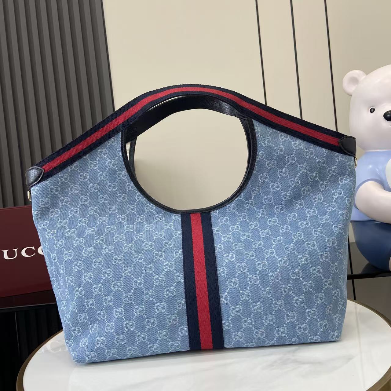 Gucci Giglio Large Tote Bag Blue