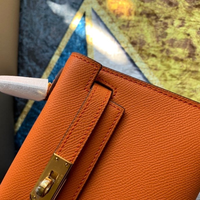 Bolsa Kelly Sellier Mini II  Etoupe Orange H  (tamanho 20) .