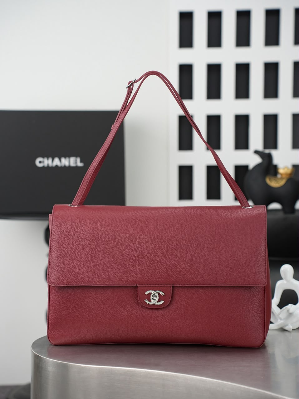 Chanel Spring-Summer Maxi Flap Bag Red