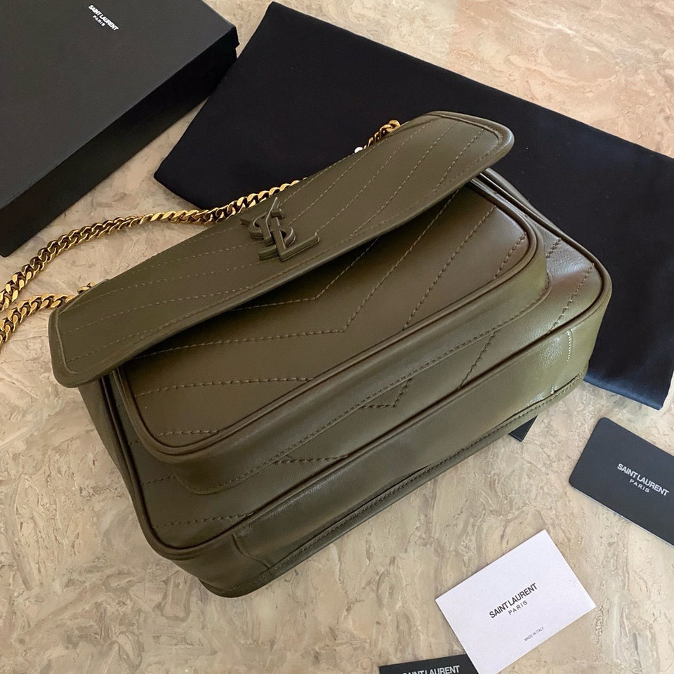 Saint Laurent NIKI baby Bag Green Ferragens Douradas